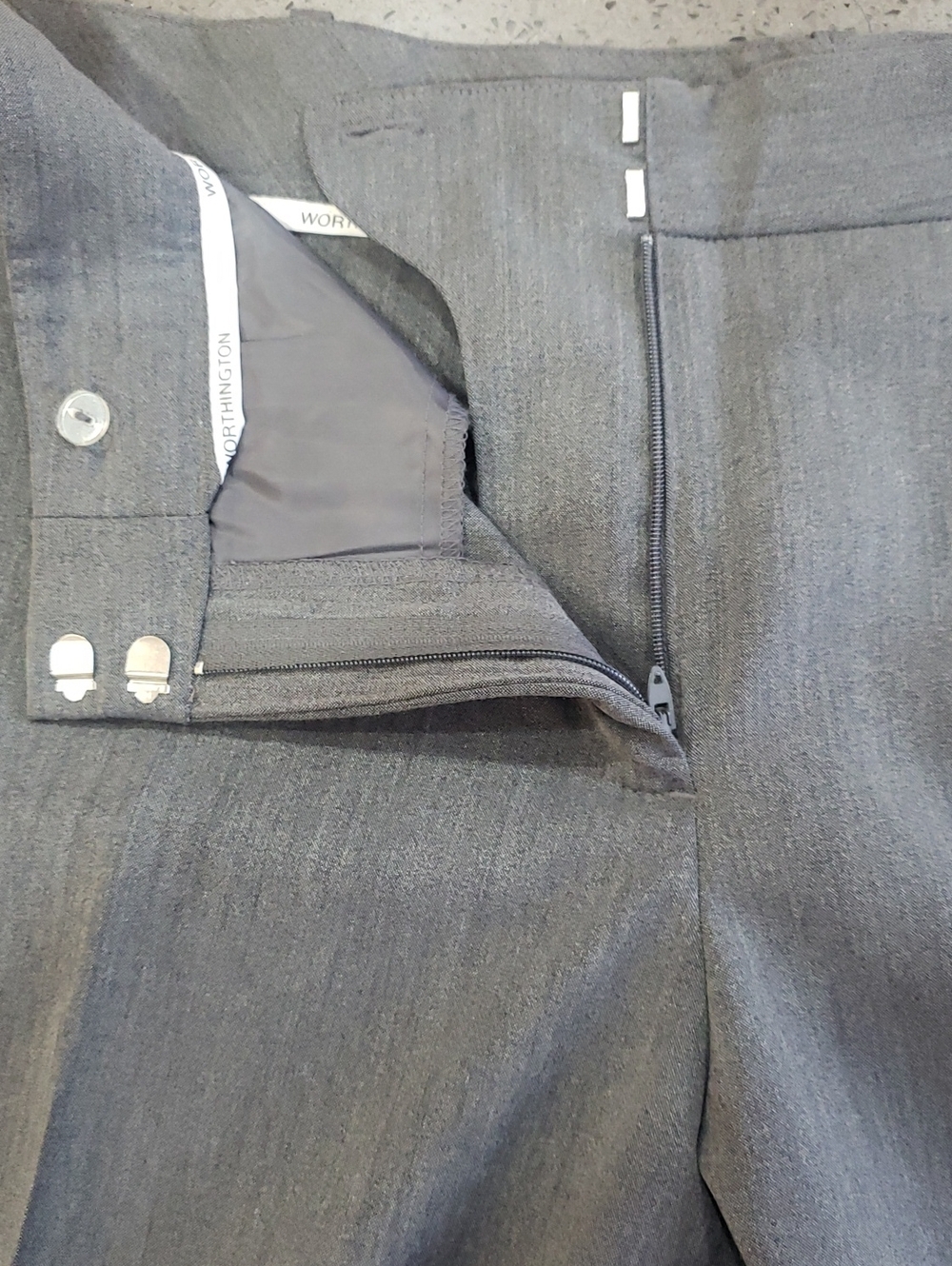 Worthington Woman Classic Straight-Leg Dress Pants in Dark Charcoal, Size 22WS